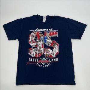 Cleveland Indians Summer of ’95 Graphic T-Shirt Men’s XL Navy Gildan Softstyle